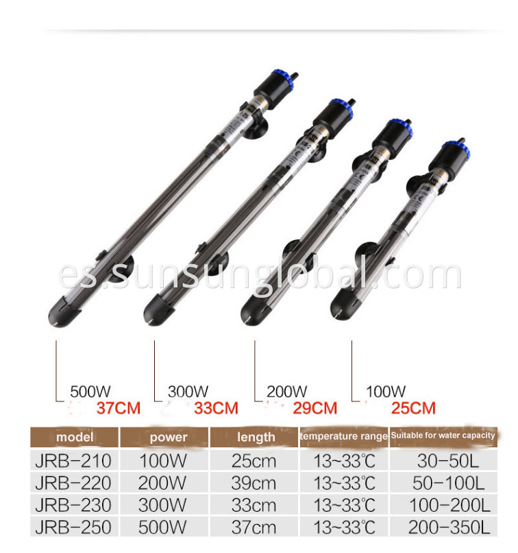 Calentador de vidrio para acuarios Sunsun Serie Jrb